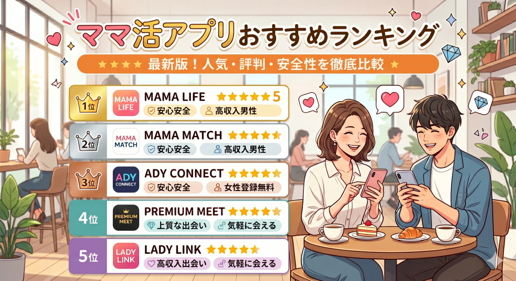 ママ活アプリおすすめランキング10選！本当に出会える安全なサイトだけを厳選