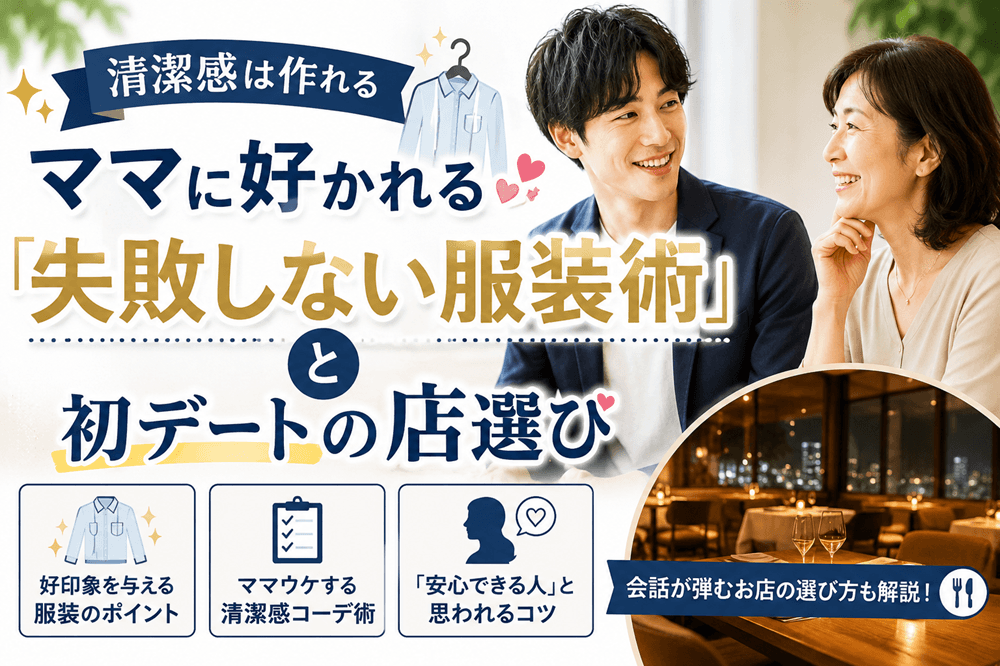 【清潔感は作れる】ママに好かれる「失敗しない服装術」と初デートの店選び